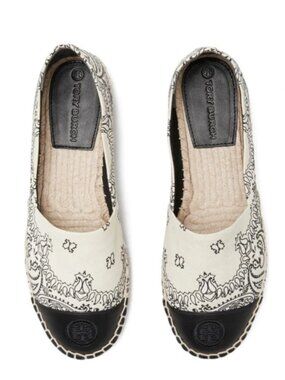 Tory Burch Americana Bandana Color Block Espadrille Flats Style 74053 Size 9.5